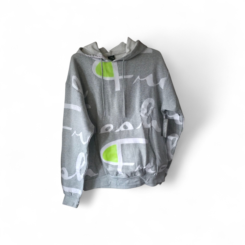 Gray and Green Men's Hoodie